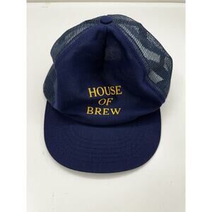 Unbranded Snapback Trucker Hat House of Brew Blue Yellow Vintage USA